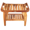 24 Ecodecors Earthyteak Tranquility Solid Teak Shower Bench With Shelf Earthyteak Finish