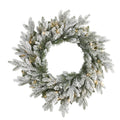 24 Flocked Christmas Wreath With 50 Led Lights
