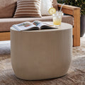 24 Fluted Mgo Modern Round Accent Table