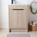 24 Freestanding Bathroom Vanity With White Ceramic Sink 2 Soft Close Cabinet Doors Kd Packing