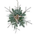 24 Frosted Mixed Pine Twig Snowflake Christmas Ornament