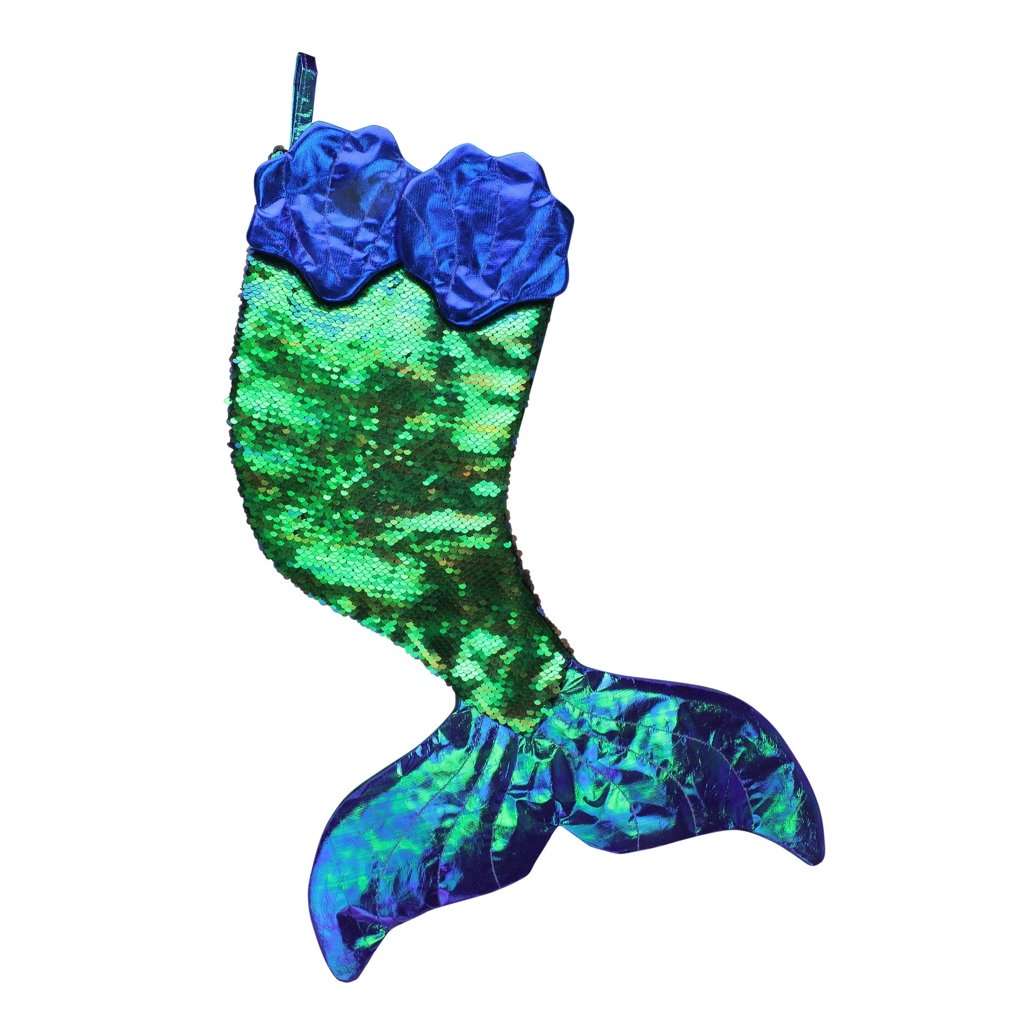 24 Green And Black Sequined Iridescent Mermaid Christmas Stocking N A