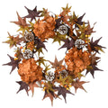 24 Harvest Hydrangea And Maple Leaves Wreath