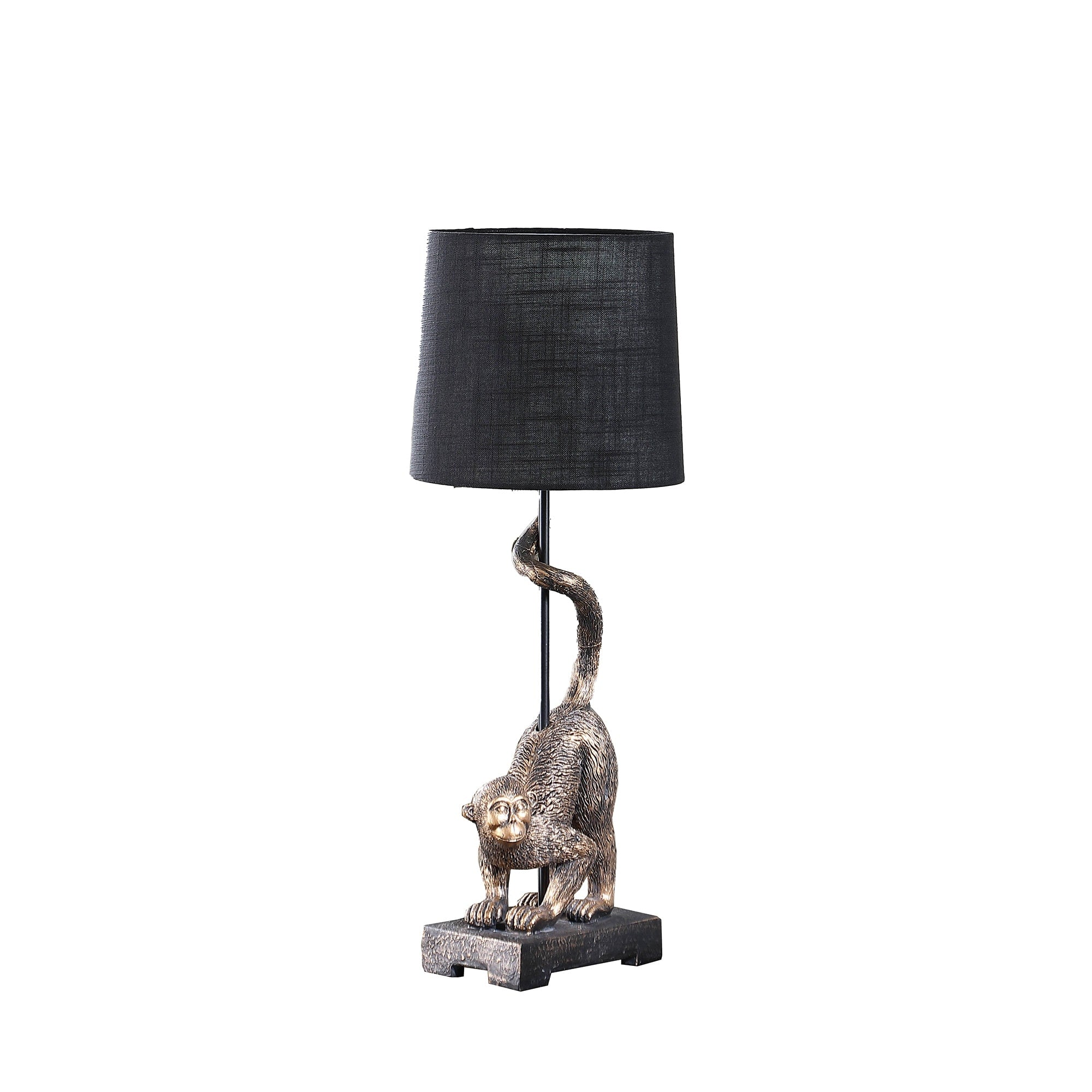 24 In Wildlife Old World Antique Bronze Capuchin Monkey Polyresin Table Lamp