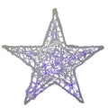 24 Lighted Led Color Changing Spun Glass Hanging Star Christmas Decoration N A
