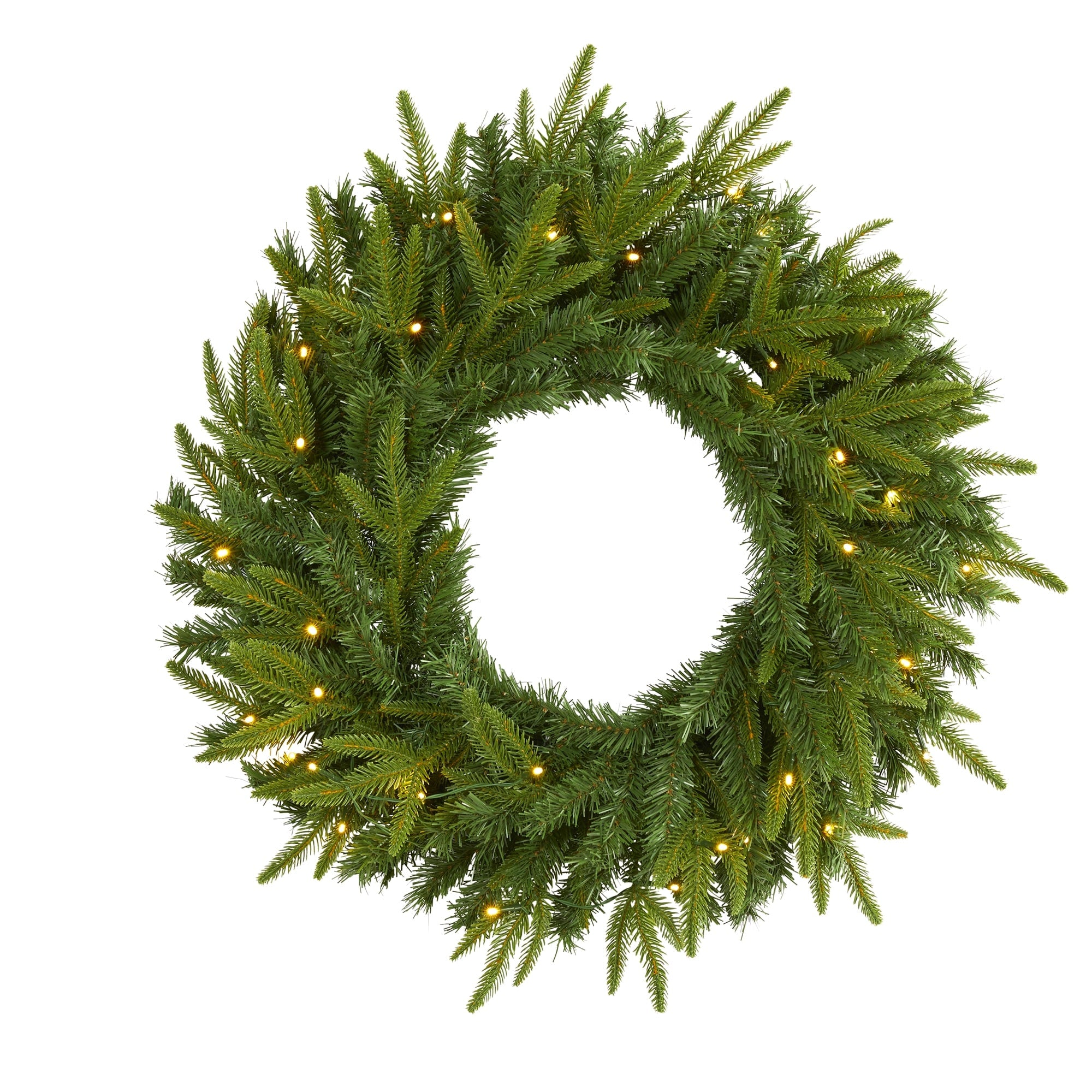 24 Long Pine Christmas Wreath With 35 Clear Led Lights