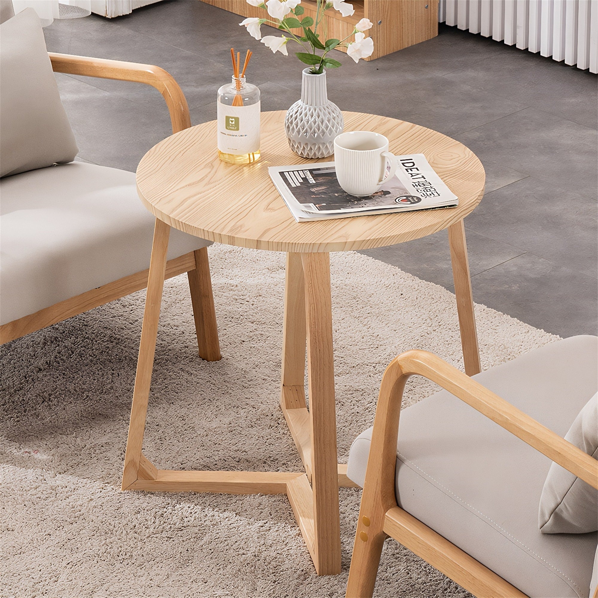 24 Mid Century Modern Round Side Table