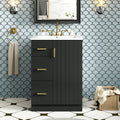 24 Modern Bathroom Vanity W Under Mount Ceramic Sink 2 Drawer Cabinet Soft Close Door