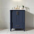 24 Modern Bathroom Vanity With Ceramic Sink Ornate Motif Design Soft Close Hinges Drawer French Style Legs