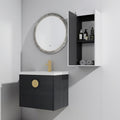 24 Plywood Water Resistant Wall Mounted Bathroom Vanity Combo With Ceramic Sink Soft Close Doors