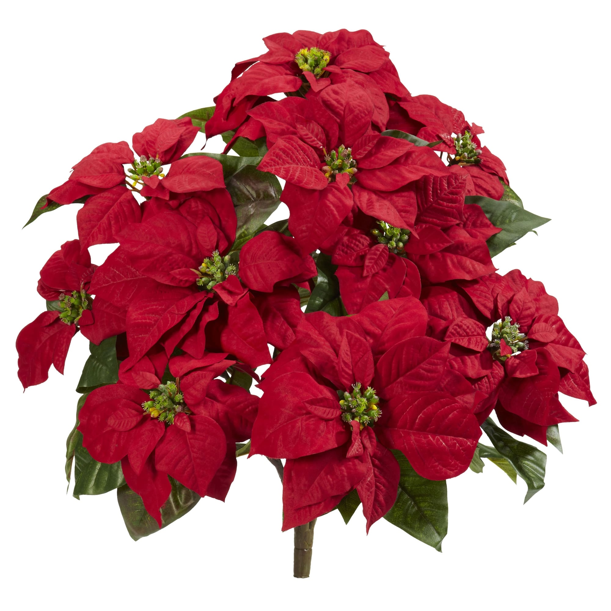 24 Poinsettia Artificial Plant Set Of 2 H 24 In. W 19 In. D 19 In