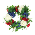 24 Red White And Blue Wreath With Hydrangeas And Ivy