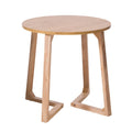 24 Round End Table Mid Century Modern Solid Wood Sofa Side Table With V Shaped Legs Small Coffee Table For Small Space