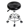 Round Stool With Lines Rotation Bar Stool Black White