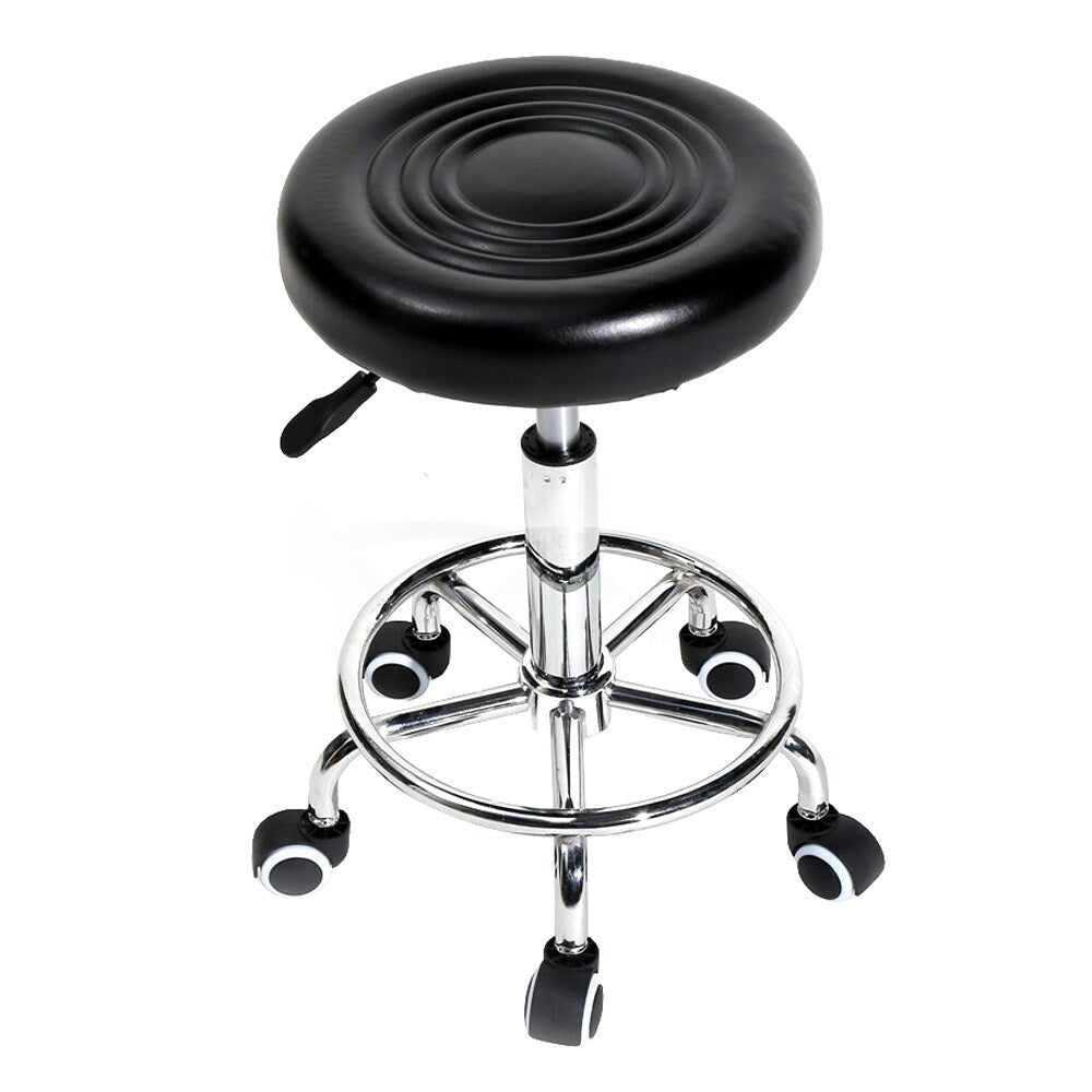 Round Stool With Lines Rotation Bar Stool Black White