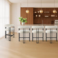 24 Seat Height Upholstered Velvet Solid Back Counter Stool Set Os 4