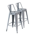 24 Seat Modern Light Weight Industrial Contemporary Metal Barstools With Bucket Back And 4 Leg Design Bar Stools Set Of 2