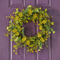 24 Spring Poppy Forsythia Wreath