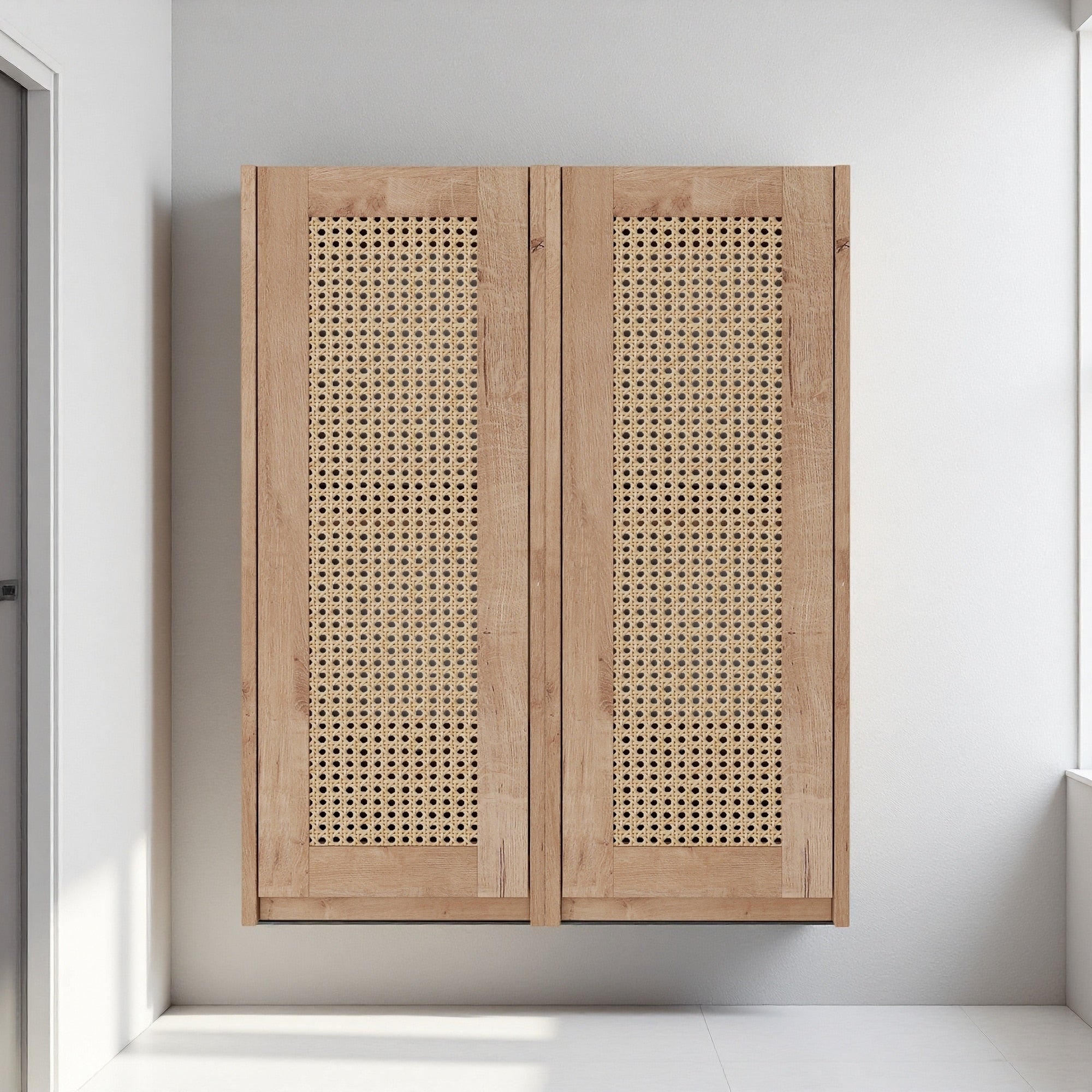 24 Wall Mounted Bathroom Side Cabinet Soft Close Doors Floating Design Kd Package