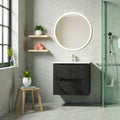 24 Wall Mounted Bathroom Vanity With Ceramic Sink Floating Cabinet With 2 Soft Close Drawers Modern Mdf Storage Combo