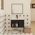24 Wall Mounted Floating Bathroom Vanity With Ceramic Sink With Open Shelf Soft Close Door Faucet Drain Not Included