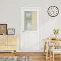 24 X 80 1 Lite Frosted Glass Slab Door Solid Manufactured Wood Shower Door White Primed Standard Door Without Kit