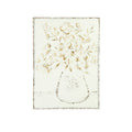 24 H Embossed Flowers In Vase Distressed Metal Wall Decor Distressed White