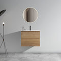24 Inch Wall Mount Bathroom Vanity With Ceramic Sink With One Faucet Hole Large Storage Floating Bathroom Vanity