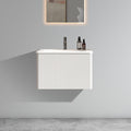 24 Inch With White Ceramic Sink Wall Mounted Floating Bathroom Vanity One Piece White Sink Basin Without Drain