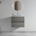 24 Wall Mount Bathroom Vanity With Ceramic Sink With Three Faucet Holes Large Storage Floating Bathroom Vanity Without Drain