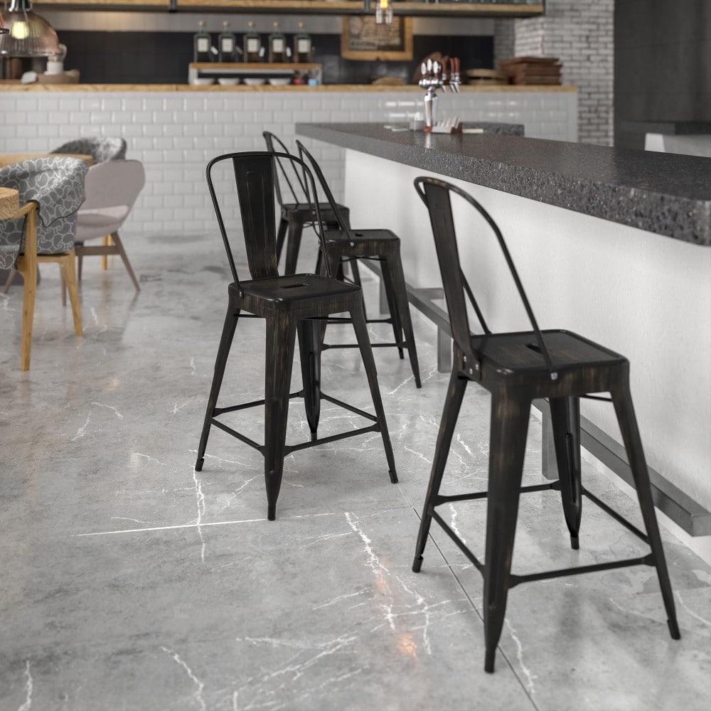 Carbon Loft Fowler Metal Indoor Outdoor Counter Height Stool