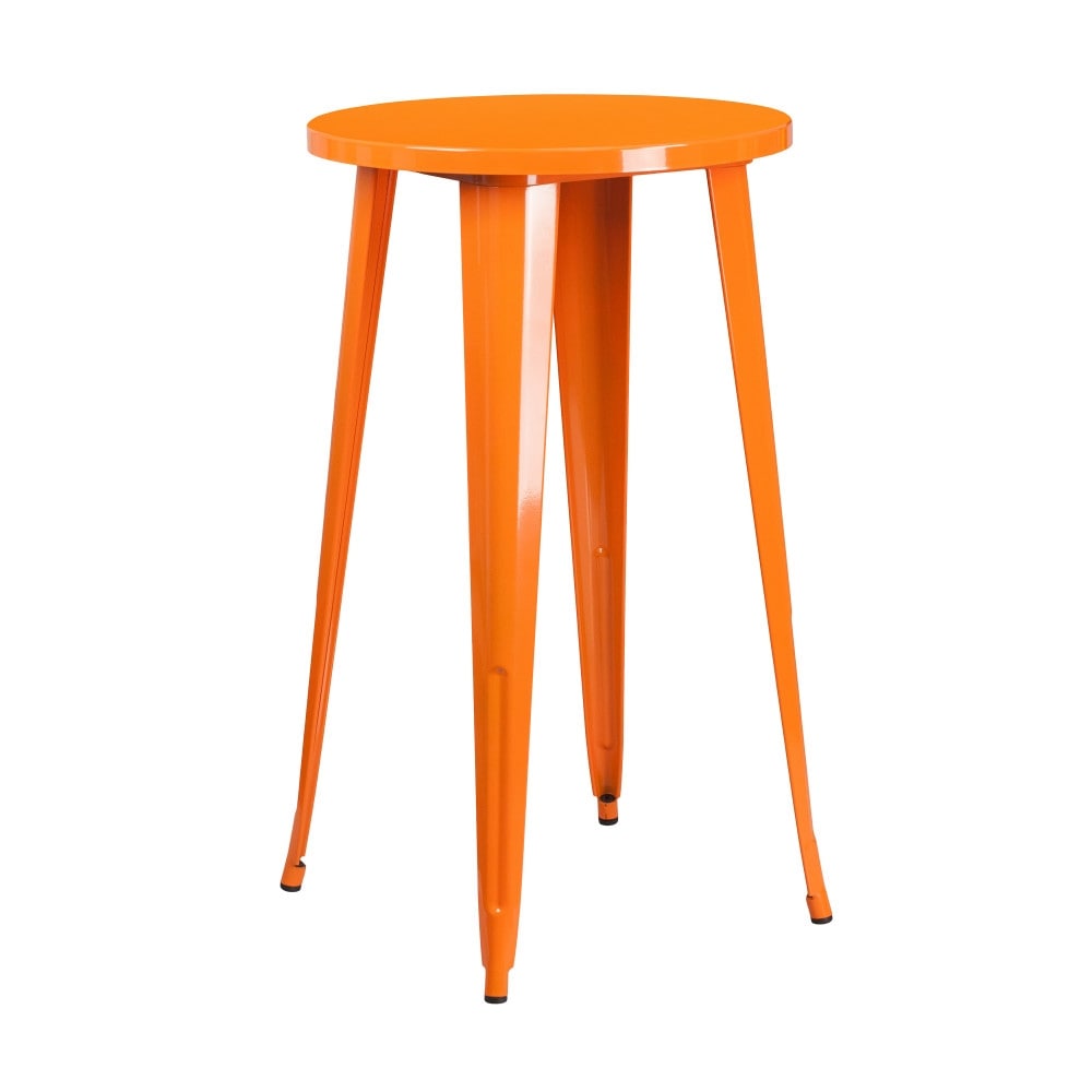 24 Inch Round Metal Indoor Outdoor Bar Height Table