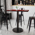24 Inch X 42 Inch Rectangular Laminate Table Top With 24 Inch Round Bar Height Table Base