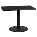 24 Inch X 42 Inch Rectangular Laminate Table Top With 24 Inch Round Table Height Base