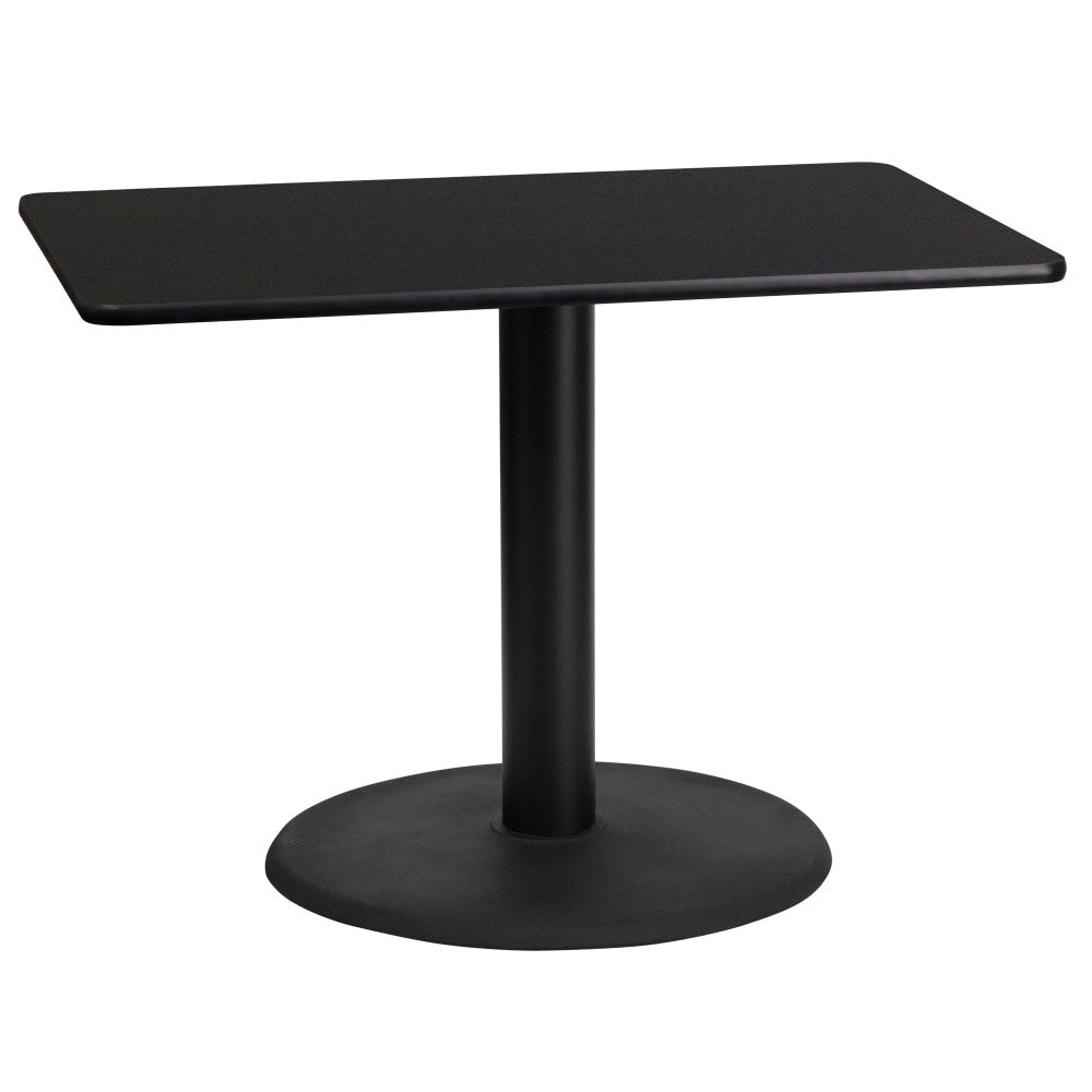 24 Inch X 42 Inch Rectangular Laminate Table Top With 24 Inch Round Table Height Base