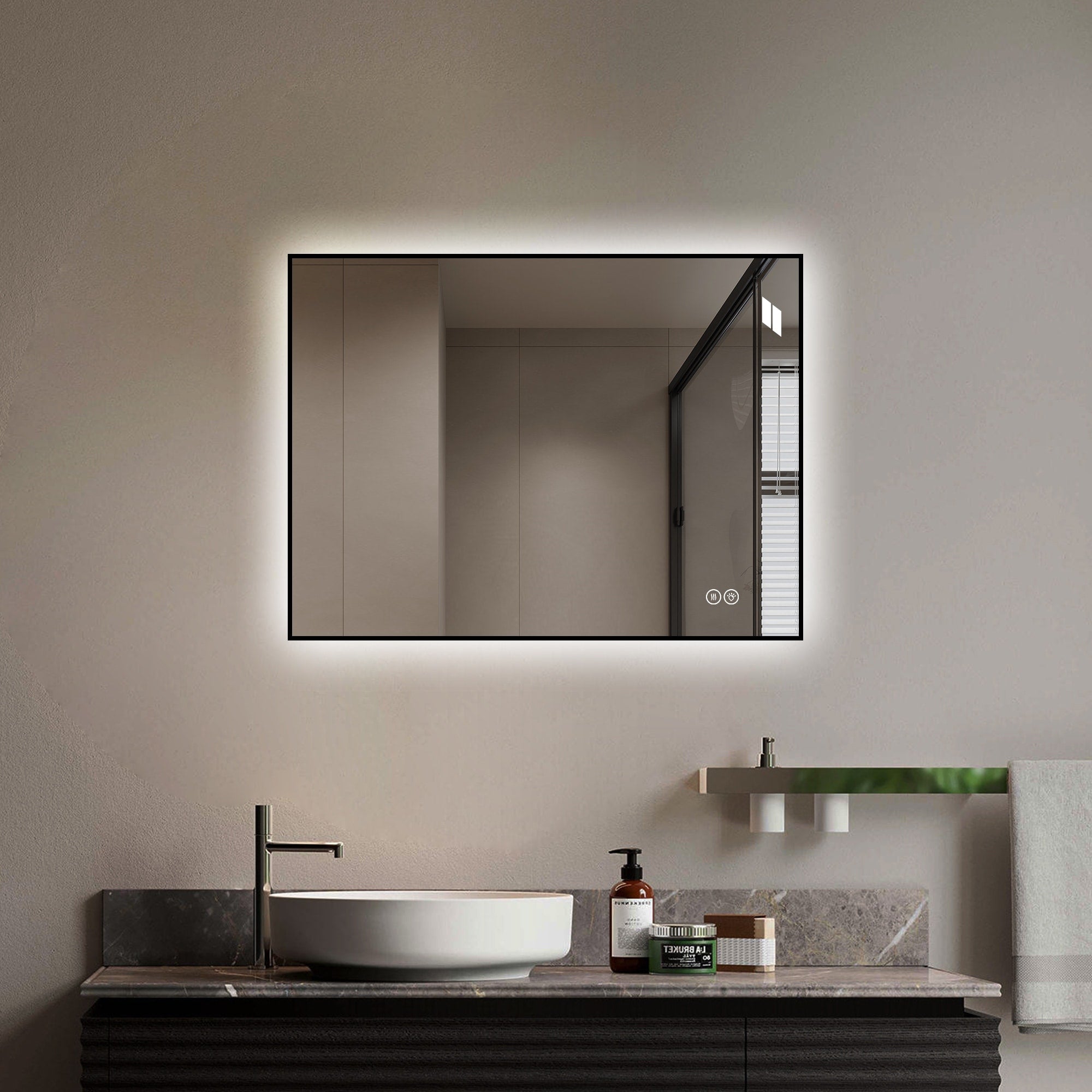 24 32 Led Aluminum Frame Anti Fog Bathroom Mirror
