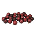 24Ct Burgundy Red Shatterproof 4 Finish Christmas Ball Ornaments 2.5 60Mm