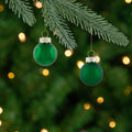 24 Piece Shiny And Matte Green Mini Glass Ball Christmas Ornament Set 1 25Mm