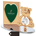 24K Gold Plated Picture Frame Desk Set With Teddy Bear Figurine