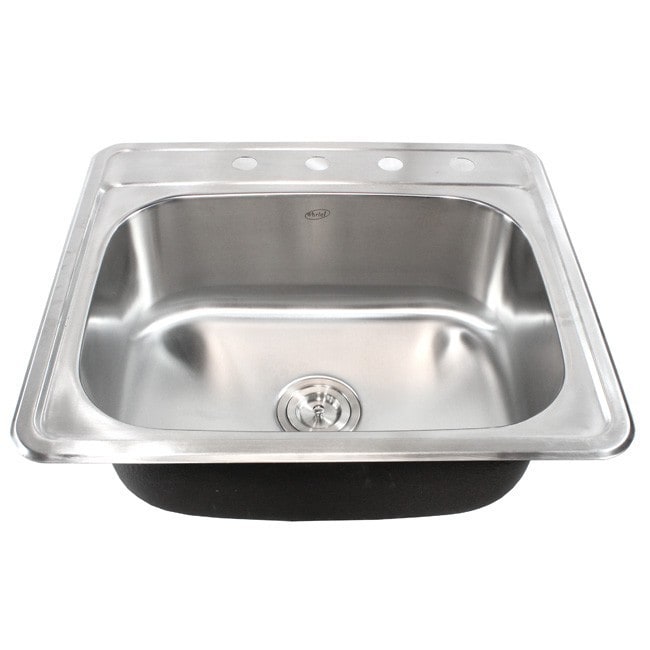 25 Inch Stainless Steel Top Mount Drop In Single Bowl Kitchen Bar Island Sink 18 Gauge