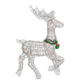 25 Lighted Silver Wire Prancing Reindeer Christmas Outdoor Decoration