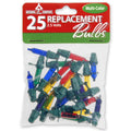 25 Multi Replacement Bulbs In Bag With Header For 50 Light Sets Ul 2.5 Volts