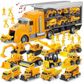 25 In 1 Kids Construction Truck Toy Set With Sounds And Light Yellow