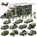 25 In 1 Military Kids Truck Toys With Lights And Sounds Green