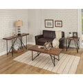 25 In. W Black Finish Round Shape Wood Frame End Table 8 X 11