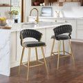 25.2 Modern Velvet Counter Stool With Gold Accents Ergonomic Design Plush Seat For Kitchen Island Bar