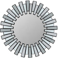 25.5 Aztec Sunburst Matte Black Round Wall Mirror