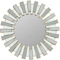 25.5 Aztec Sunburst Matte Gold Round Wall Mirror Yellow