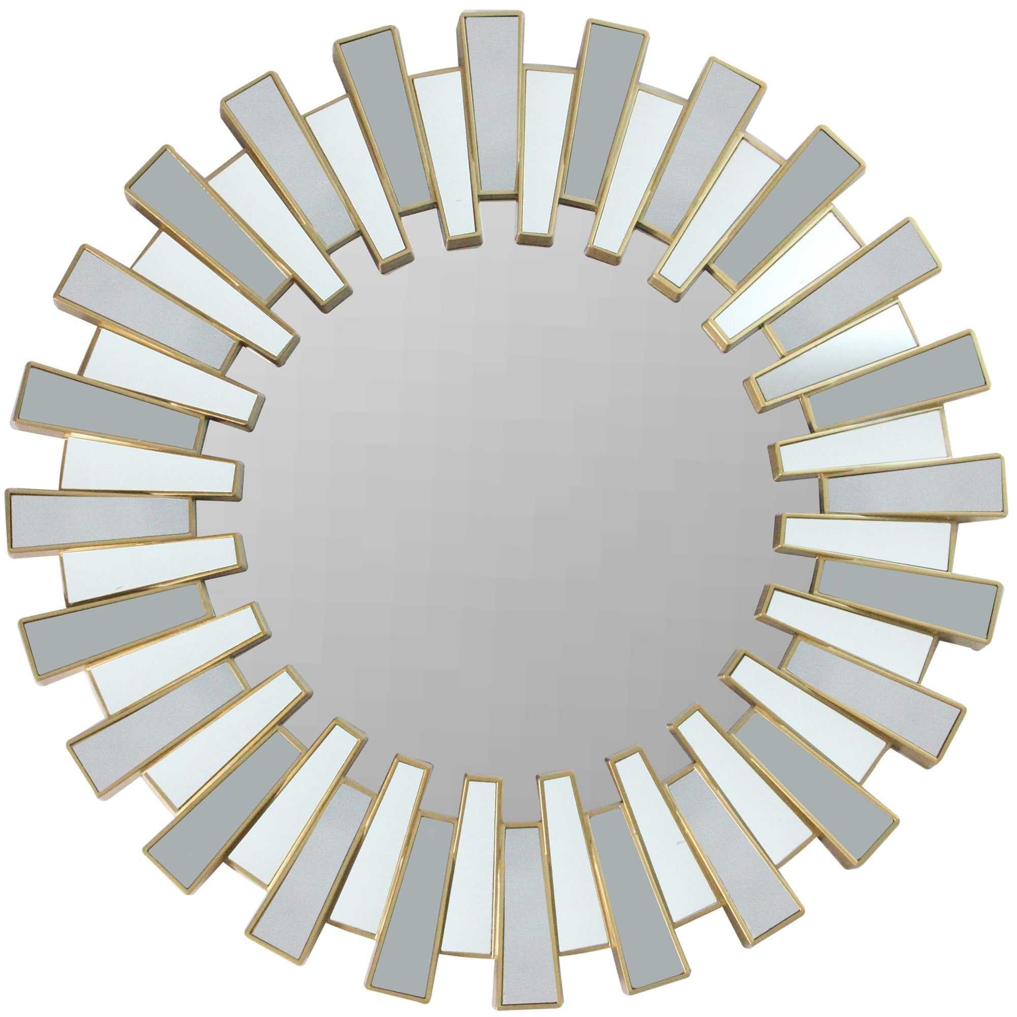 25.5 Aztec Sunburst Matte Gold Round Wall Mirror Yellow