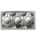 25.5 Metallic Gray Framed Geometric Circles Rectangular Wall Mirror Beige